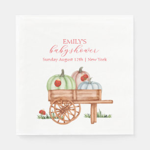 Serviette En Papier Baby shower de Labybug de Citrouille moderne rusti