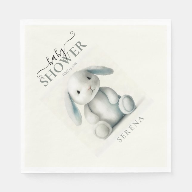 Serviette En Papier Baby shower de lapin farci de boue (Devant)