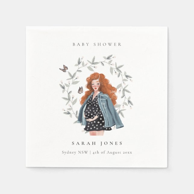 Serviette En Papier Baby shower de liage pour femmes élégantes (Devant)