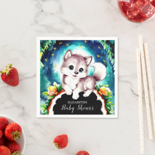 Serviette En Papier Baby shower de loup de bois