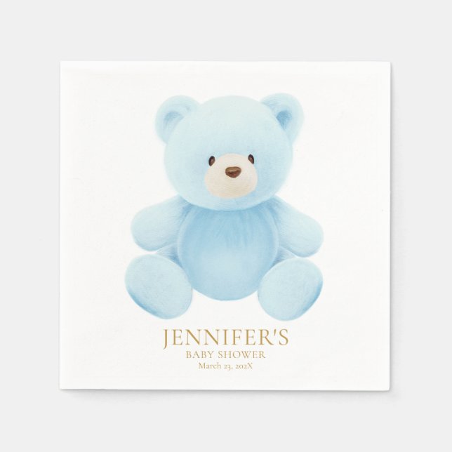 Serviette En Papier Baby shower de l'ours en peluche (Devant)