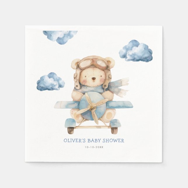 Serviette En Papier Baby shower de l'ours en peluche (Devant)
