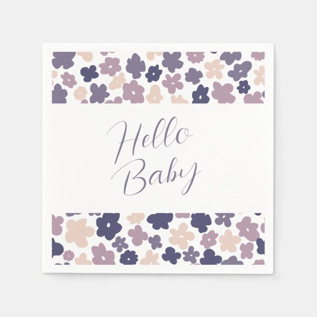 Serviette En Papier Baby shower de marguerite Cute Boho (Devant)