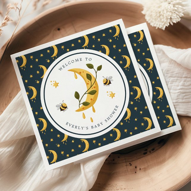 Serviette En Papier Baby shower de miel céleste Bumblebee Moon (Créateur téléchargé)