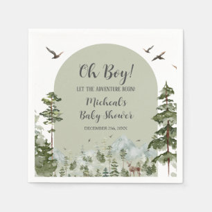 Serviette En Papier Baby shower de montagne de Boy Pine Tree