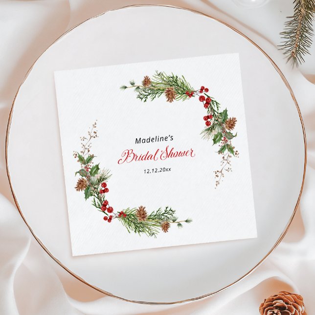 Serviette En Papier Baby Shower de Noël avec feuillage (Créateur téléchargé)