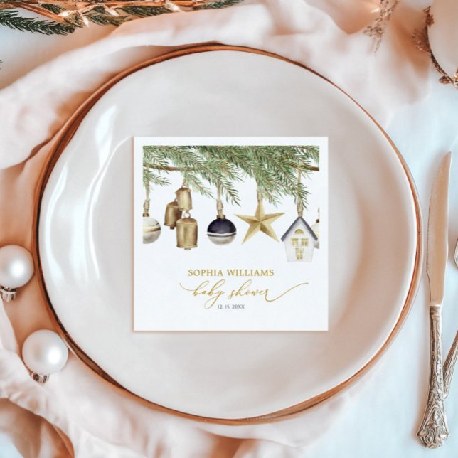 Serviette En Papier Baby shower de Noël d'hiver (Créateur téléchargé)