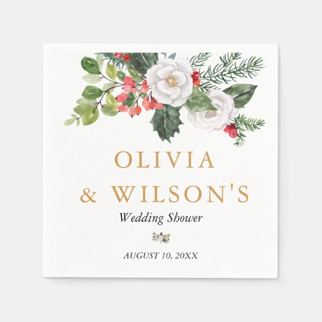 Serviette En Papier Baby Shower de Noël Hivernal (Devant)