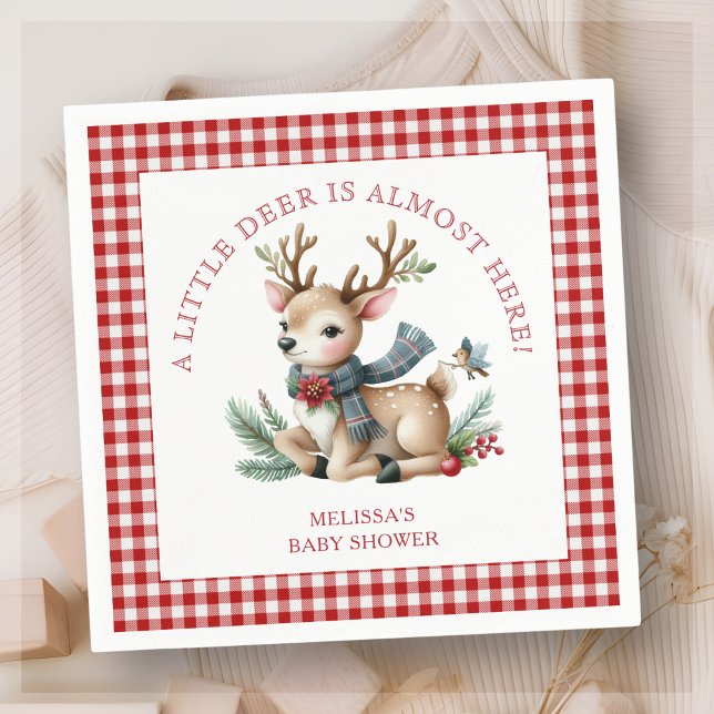Serviette En Papier Baby shower de Noël Reindeer (Créateur téléchargé)