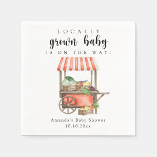 Serviette En Papier Baby shower de panier de marché pour bébés cultivé