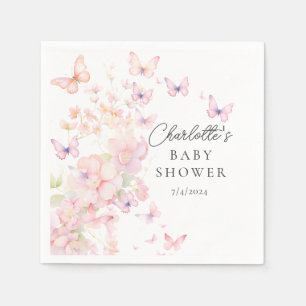 Serviette En Papier Baby shower de papillons Whimsical