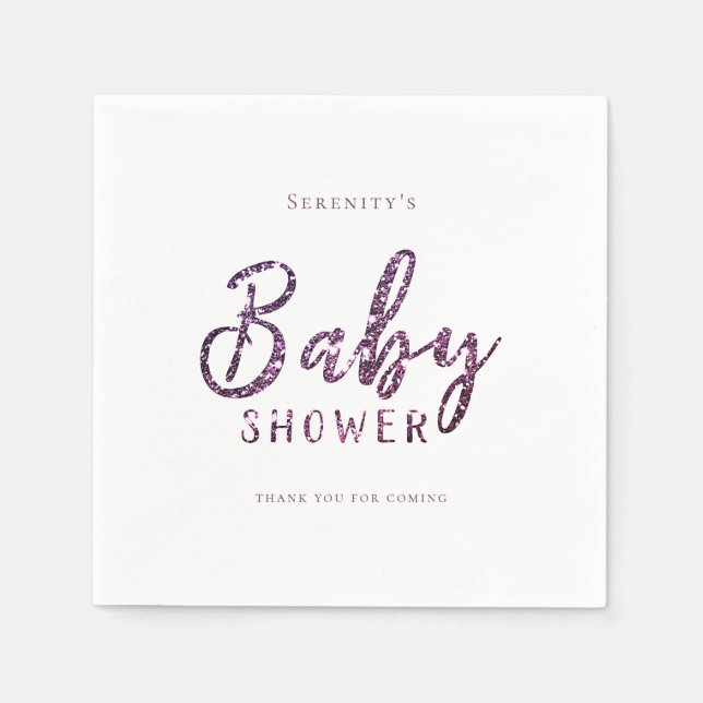 Serviette En Papier baby shower de parties scintillant customisé roux  (Devant)