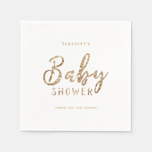 Serviette En Papier baby shower de parties scintillant en or brillant