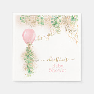 Serviette En Papier Baby shower de Parties scintillant en or Eucalyptu