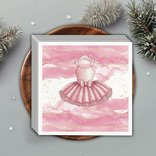 Serviette En Papier Baby shower de Parties scintillant en or Tutu rose