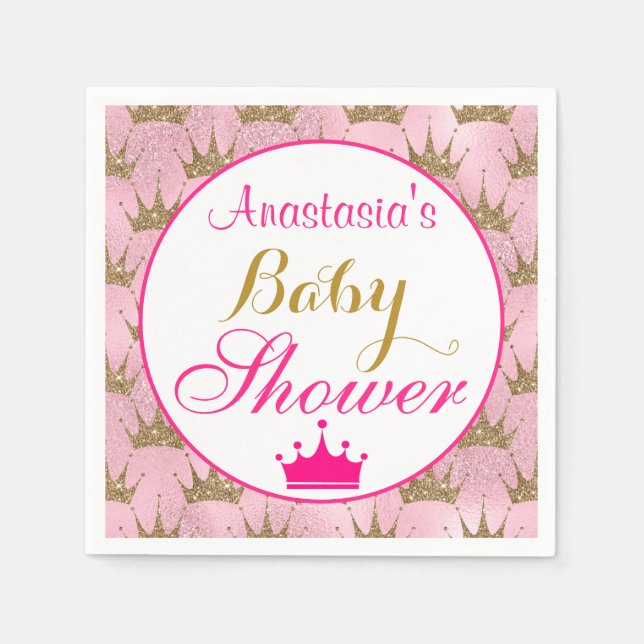 Serviette En Papier Baby shower de Parties scintillant Rose et Or Hot  (Devant)