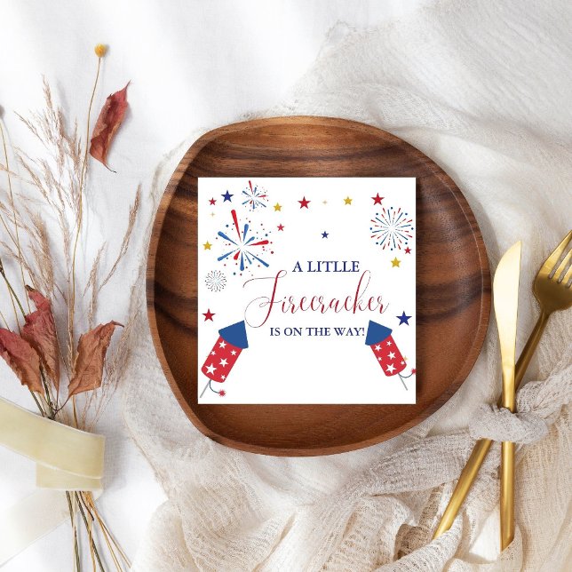 Serviette En Papier baby shower de pétards de l'Indépendance du 4 juil (Créateur téléchargé)
