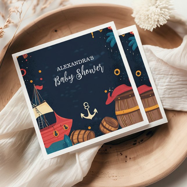 Serviette En Papier Baby shower de pirates marins (Créateur téléchargé)