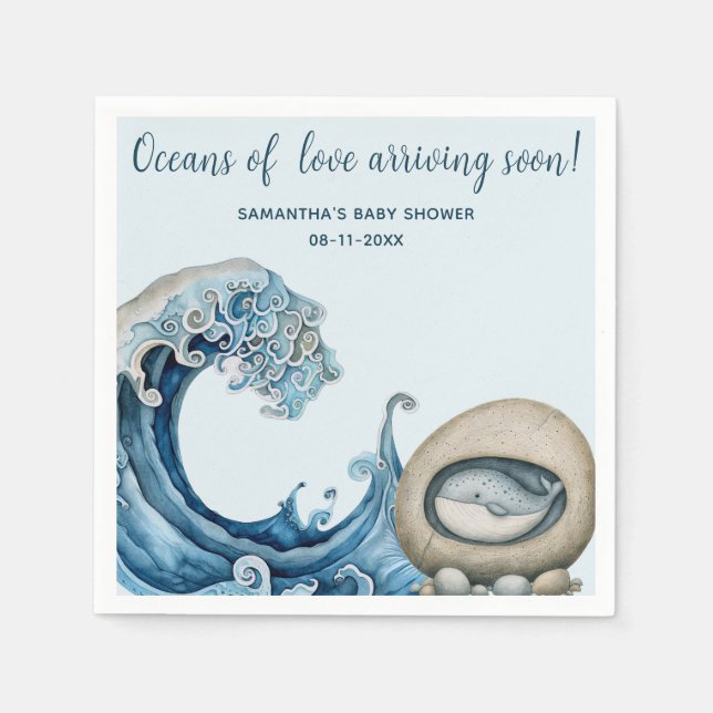 Serviette En Papier Baby shower de plage (Devant)