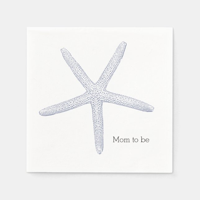 Serviette En Papier Baby shower de plage Blue Starfish (Devant)
