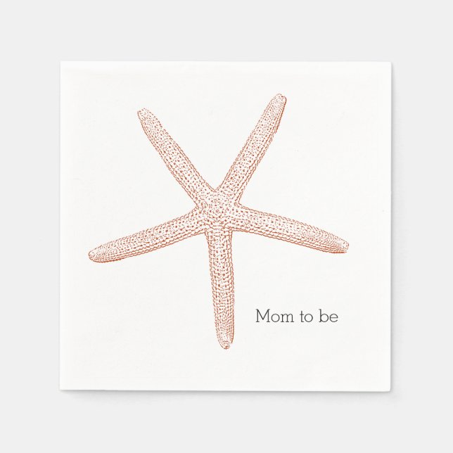 Serviette En Papier Baby shower de plage Starfish (Devant)