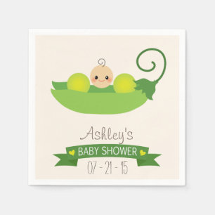 Serviette En Papier Baby shower de pois doux verts