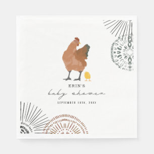 Serviette En Papier Baby shower de poulet