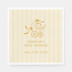 Serviette En Papier Baby shower de poussette de bébé mignonne Preppy