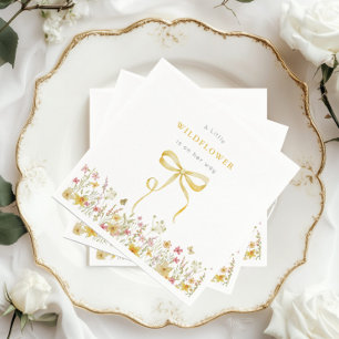 Serviette En Papier Baby shower de prairie jaune petit fleur sauvage