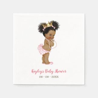 Serviette En Papier Baby shower de Princesse Africaine Américaine Napk
