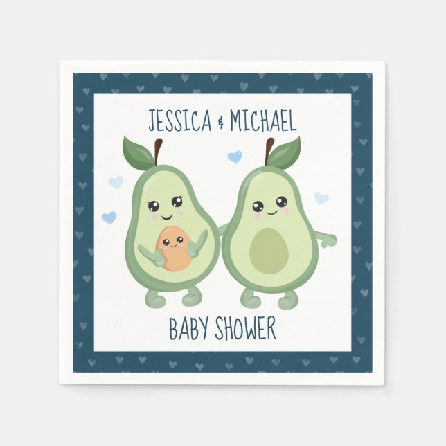 Serviette En Papier Baby shower de Saint-Guacamole d'Avocado (Devant)
