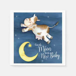 Serviette En Papier baby shower de saut de vache lune
