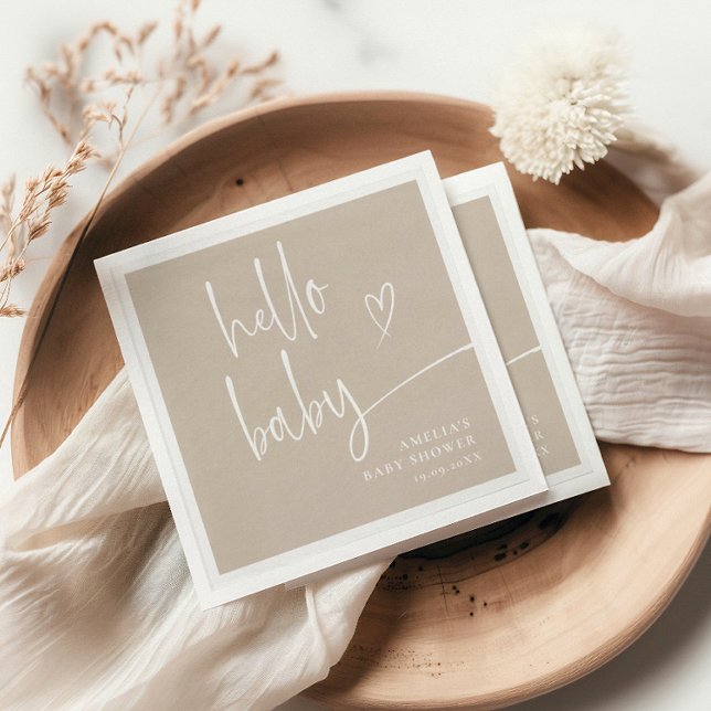 Serviette En Papier Baby shower de script manuscrit moderne (Créateur téléchargé)