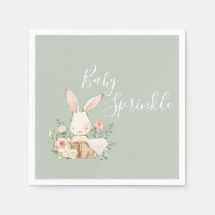 Serviette En Papier Baby shower de script Sage Green Baby Sprinkle