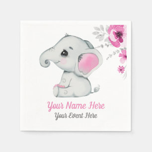 Serviette En Papier Baby shower de serviettes Eléphant Rose Anniversai