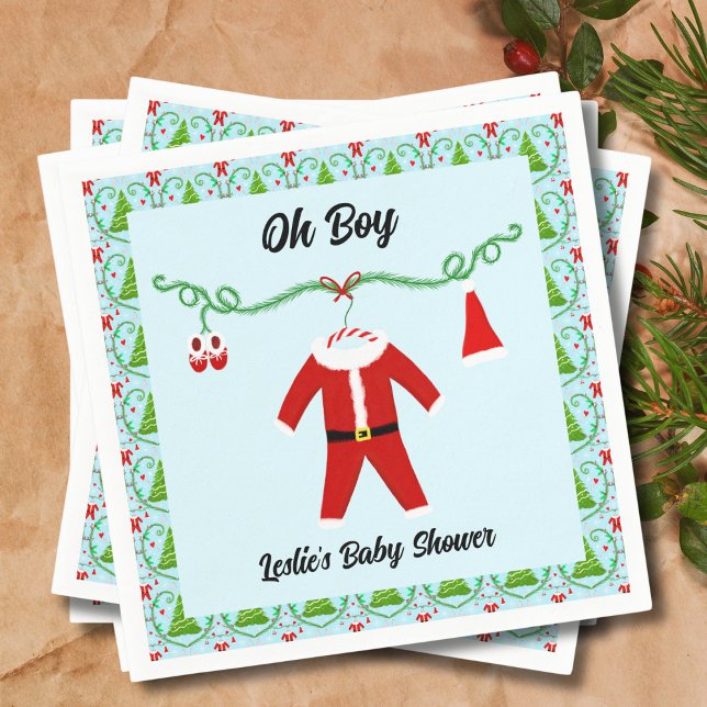 Serviette En Papier Baby shower de tenue Baby Boy Père Noël (Créateur téléchargé)
