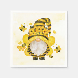 Serviette En Papier Baby shower de tournesol et d'abeilles Gnome Ann
