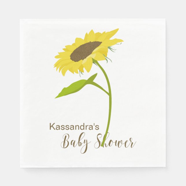 Serviette En Papier Baby shower de tournesol simple déjeuner Napkin (Devant)