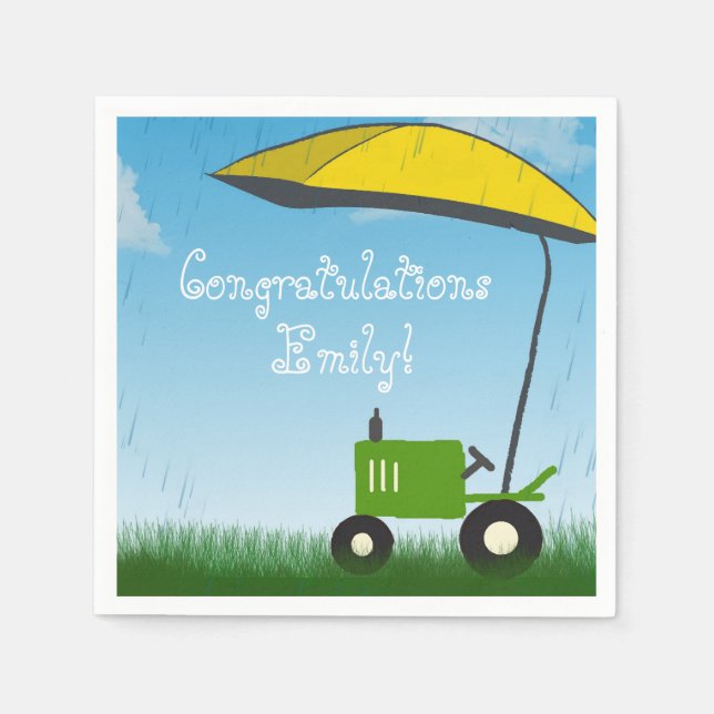 Serviette En Papier Baby shower de tracteur (Devant)