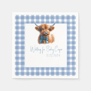Serviette En Papier Baby shower de vache Blue Highland