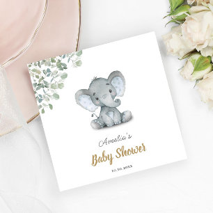 Serviette En Papier Baby shower de verdure petit éléphant