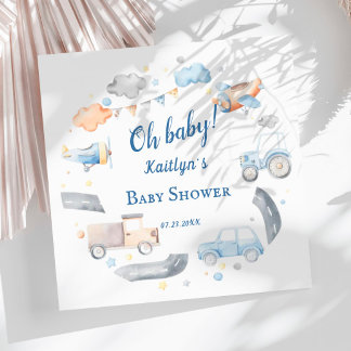 Serviette En Papier Baby shower de voitures de transport pour bébé gar