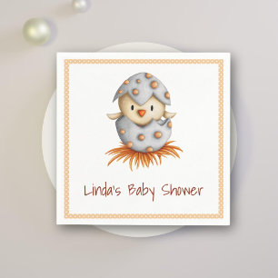 Serviette En Papier Baby shower d'éclosion minimaliste d'oiseaux de bé