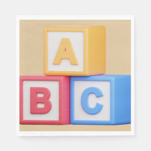 Serviette En Papier Baby shower - Déjeuner sur blocs d'alphabet