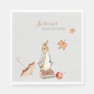 Serviette En Papier Baby shower d'éléments de chute de lapin
