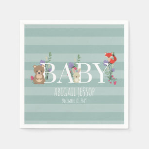Serviette En Papier Baby shower des animaux forestiers