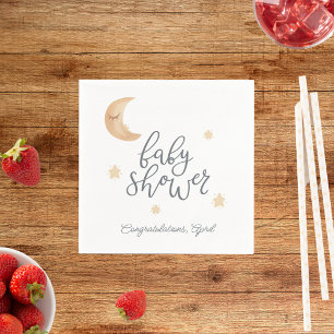 Serviette En Papier Baby shower des étoiles de la lune céleste de Boho