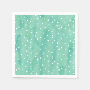 Serviette En Papier Baby shower des points d'aquarelle de la menthe