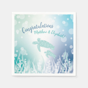 Serviette En Papier Baby shower des tortues de mer sous la mer