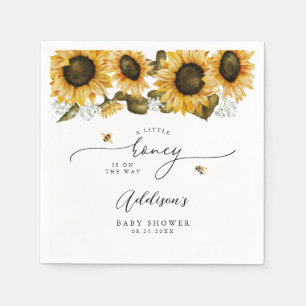 Serviette En Papier Baby shower des tournesols Little Honey Bee